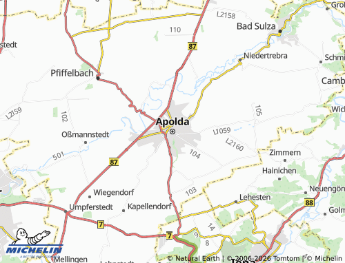 MICHELIN Apolda map - ViaMichelin