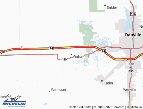 Mappa MICHELIN Oakwood - ViaMichelin