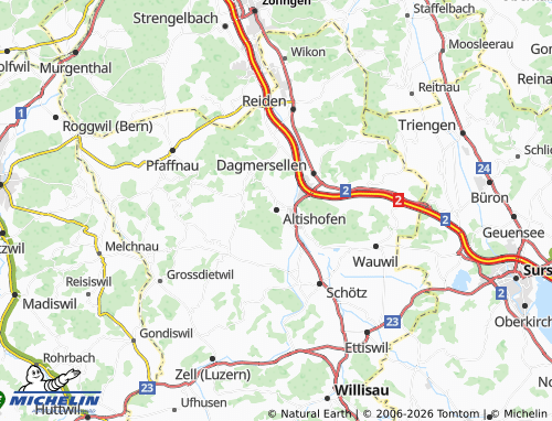 Mapa MICHELIN Altishofen - ViaMichelin