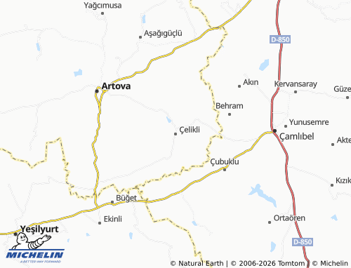 MICHELIN Çelikli map - ViaMichelin