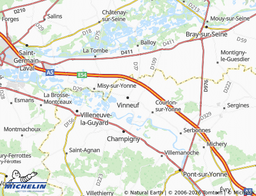 Kaart MICHELIN Vinneuf - ViaMichelin
