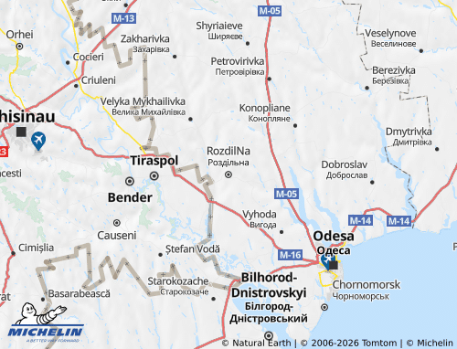 Mapa MICHELIN Rozdilnianskyi raion - ViaMichelin