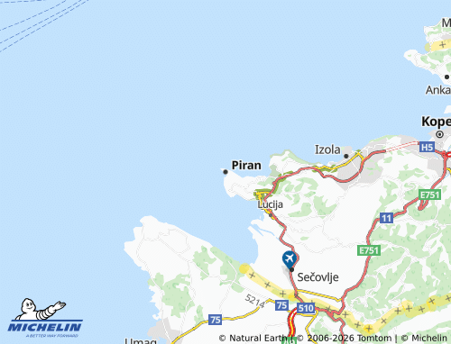 MICHELIN Piran map - ViaMichelin