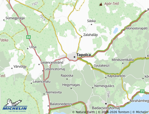 MICHELIN-Landkarte Tapolca - ViaMichelin