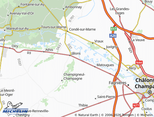 Mapa MICHELIN Aulnay-sur-Marne - ViaMichelin