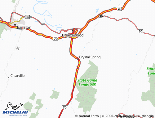 Mappa MICHELIN Crystal Spring - ViaMichelin