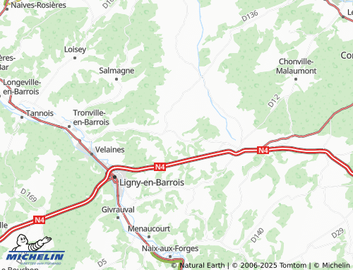 Kaart MICHELIN Nançois-le-Grand - ViaMichelin