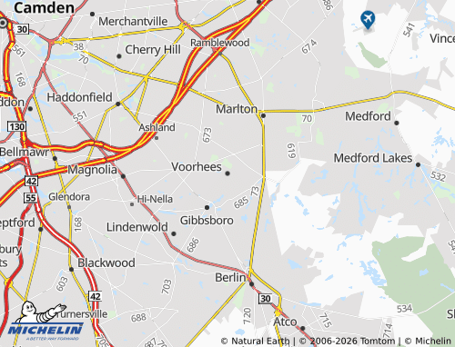 Mappa MICHELIN Voorhees - ViaMichelin