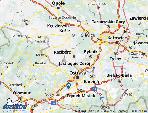 MICHELIN Raciborski map - ViaMichelin