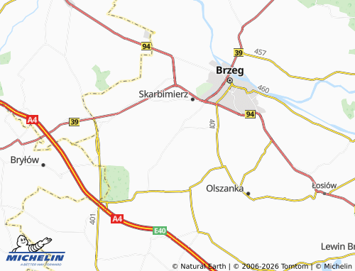 MICHELIN Pępice map - ViaMichelin