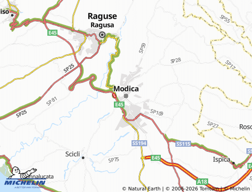 Carte MICHELIN Modica - ViaMichelin
