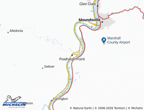 Carte MICHELIN Powhatan Point - ViaMichelin