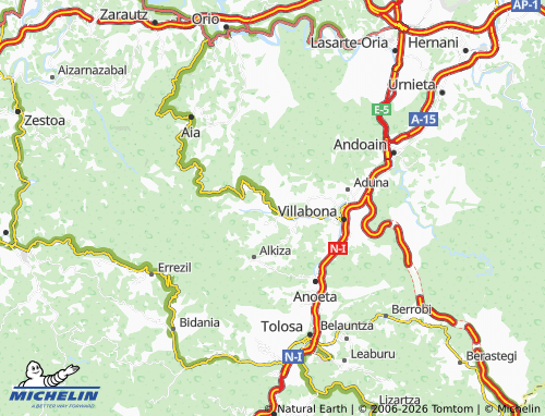 MICHELIN Asteasu map - ViaMichelin