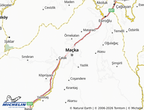 Mappa MICHELIN Maçka - ViaMichelin