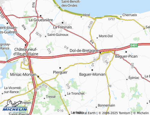 MICHELIN Roz-Landrieux map - ViaMichelin
