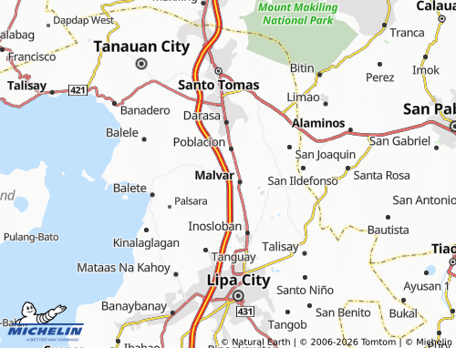 MICHELIN Luta Del Sur map - ViaMichelin