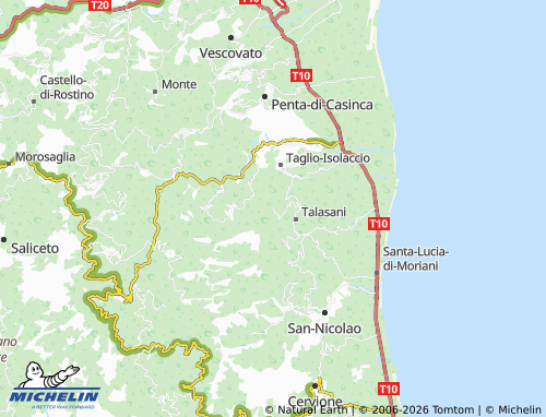 Kaart MICHELIN Pero-Casevecchie - ViaMichelin