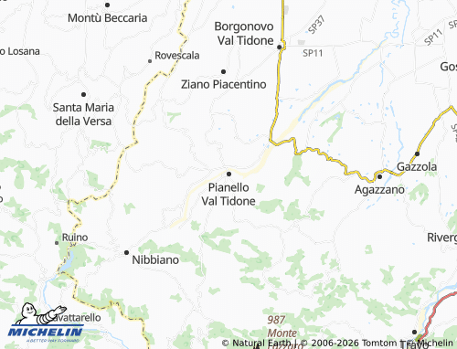 Mappa MICHELIN Pianello Val Tidone - ViaMichelin
