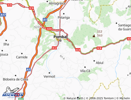 MICHELIN Lameira map - ViaMichelin