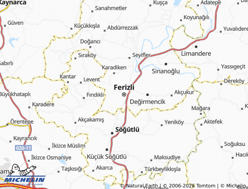 Mappa MICHELIN Ferizli - ViaMichelin