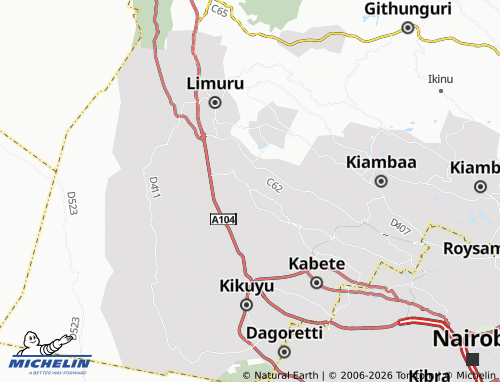 MICHELIN Ngecha map - ViaMichelin