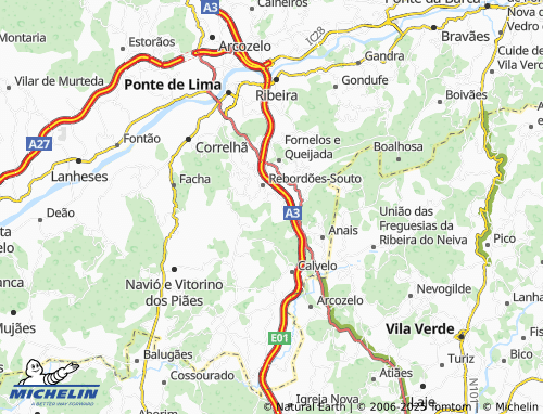 Mapa MICHELIN Poças do Monte - ViaMichelin