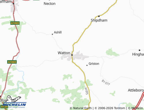Carte MICHELIN Watton - ViaMichelin