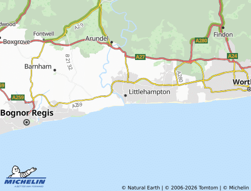 MICHELIN Littlehampton map - ViaMichelin