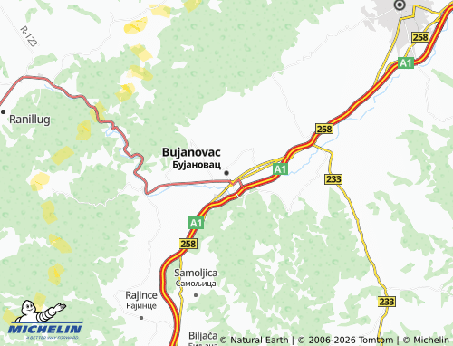 Mapa MICHELIN Bujanovac - ViaMichelin