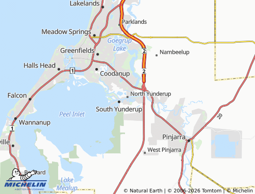 Mapa MICHELIN North Yunderup - ViaMichelin