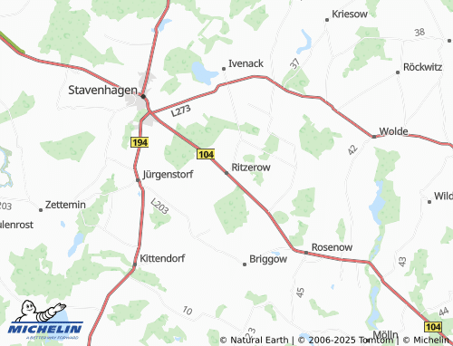 MICHELIN Ritzerow map - ViaMichelin