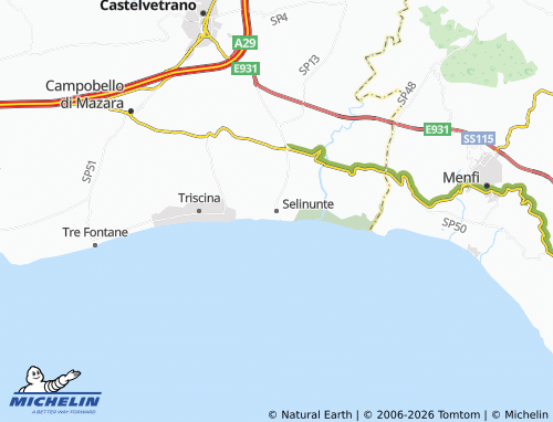 MICHELIN Selinunte map - ViaMichelin