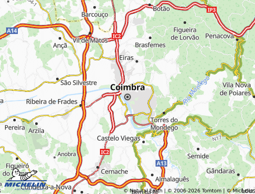 Mapa MICHELIN Coimbra - ViaMichelin
