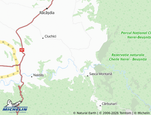 MICHELIN Slatina-Nera map - ViaMichelin