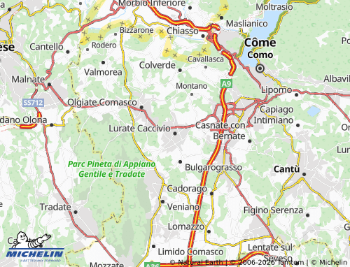 MICHELIN Lurate Caccivio map - ViaMichelin