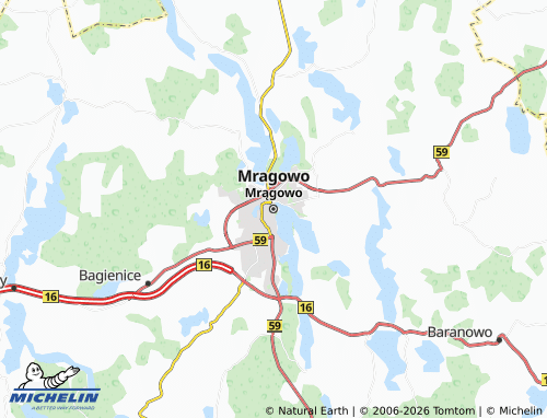 MICHELIN Mragowo map - ViaMichelin