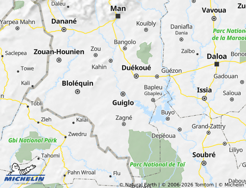 Mapa MICHELIN Guiglo - ViaMichelin