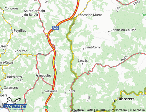 Carte MICHELIN Saint-Martin-de-Vers - ViaMichelin
