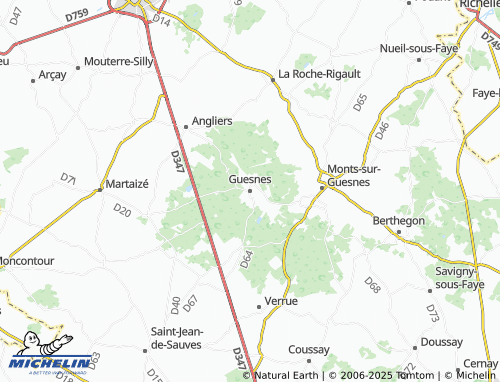 Carte MICHELIN Guesnes - ViaMichelin