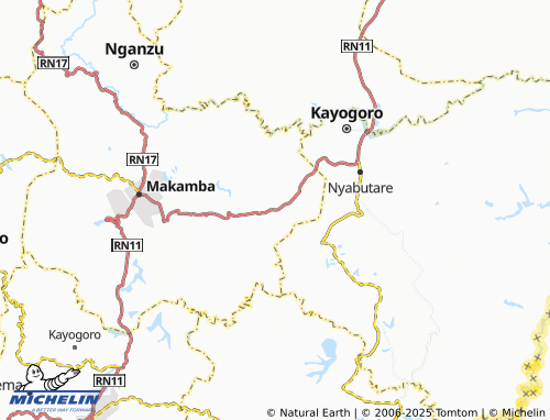 Kaart MICHELIN Nyange - ViaMichelin