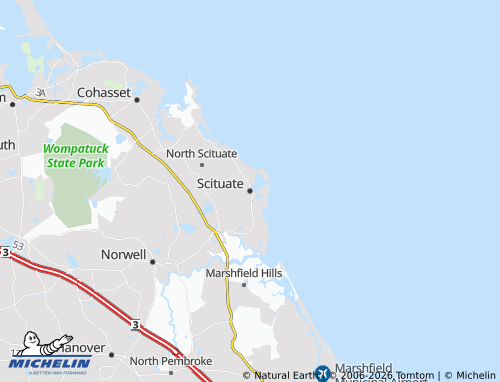 Carte MICHELIN Scituate - ViaMichelin