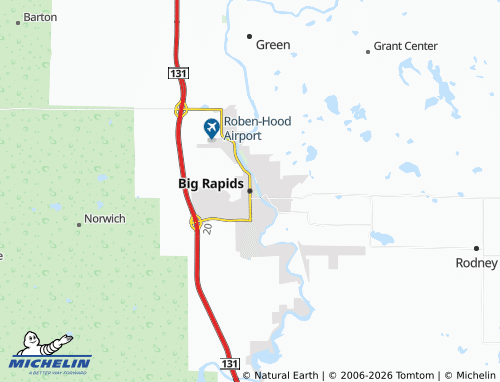 Mapa MICHELIN Big Rapids - ViaMichelin