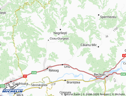Mapa MICHELIN Hășmașu Ciceului - ViaMichelin
