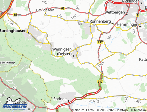 MICHELIN-Landkarte Wennigsen (Deister) - ViaMichelin