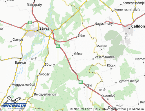 Mapa MICHELIN Gérce - ViaMichelin