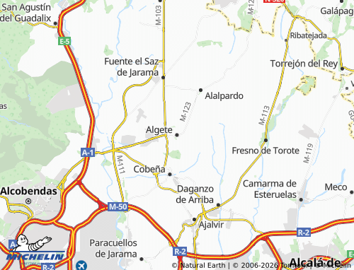 Carte MICHELIN Algete - ViaMichelin