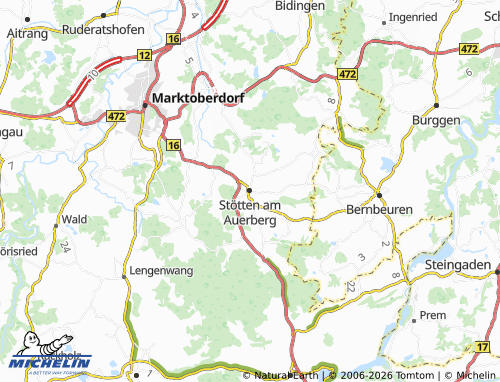 MICHELIN Stötten am Auerberg map - ViaMichelin