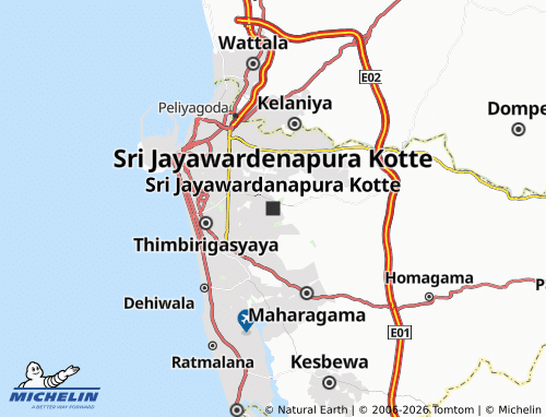 MICHELIN Sri Jayawardanapura Kotte map - ViaMichelin