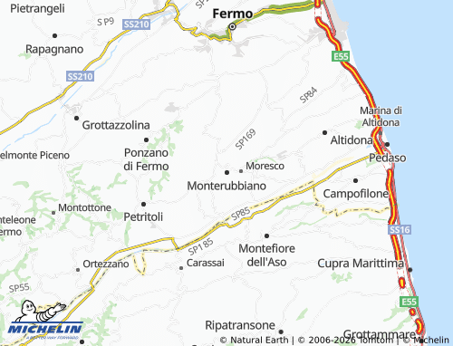 MICHELIN Monterubbiano map - ViaMichelin