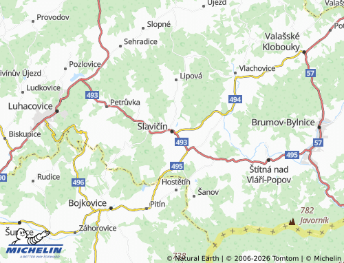 Mappa MICHELIN Slavičín - ViaMichelin
